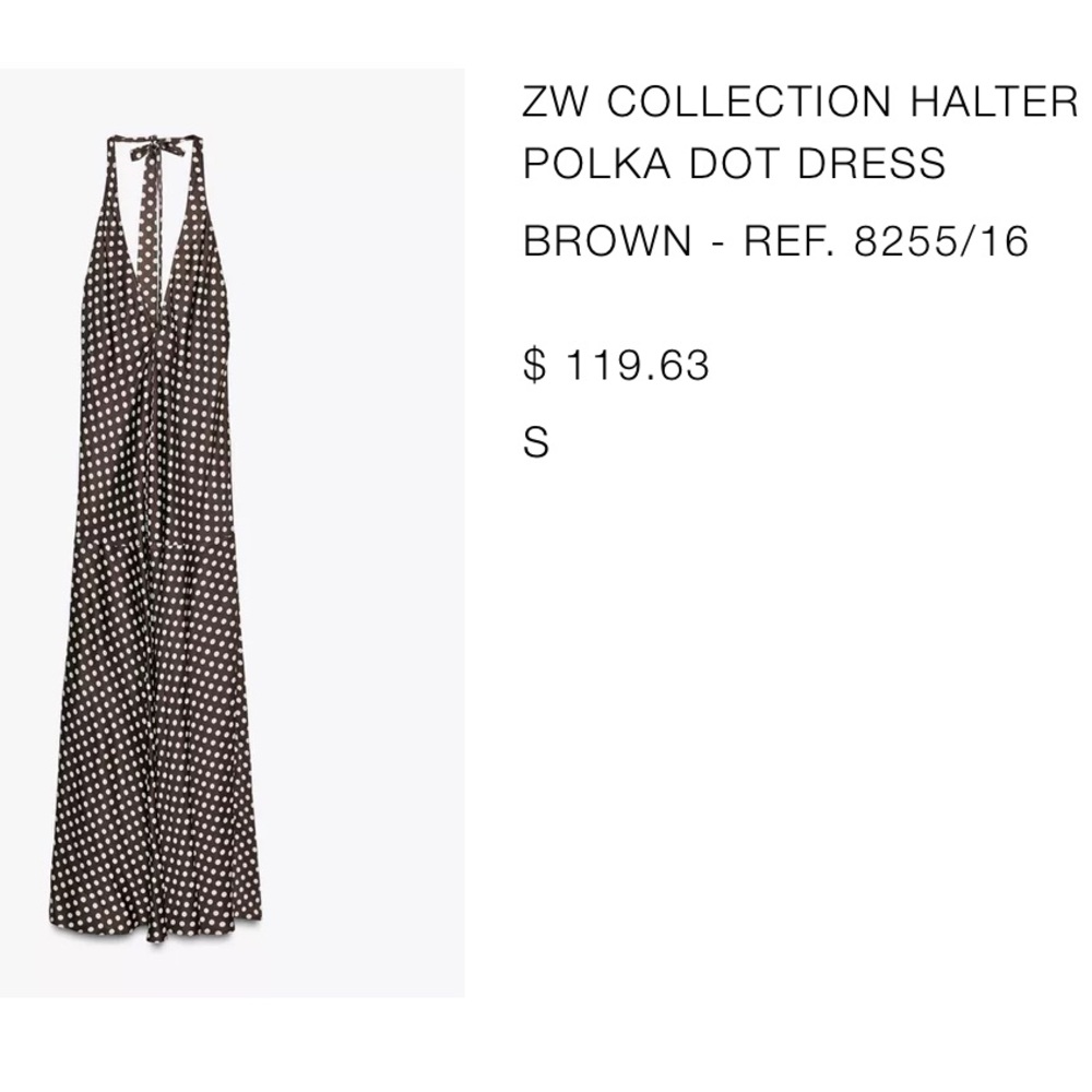 Zara Collection Polka Dot Halter Dress